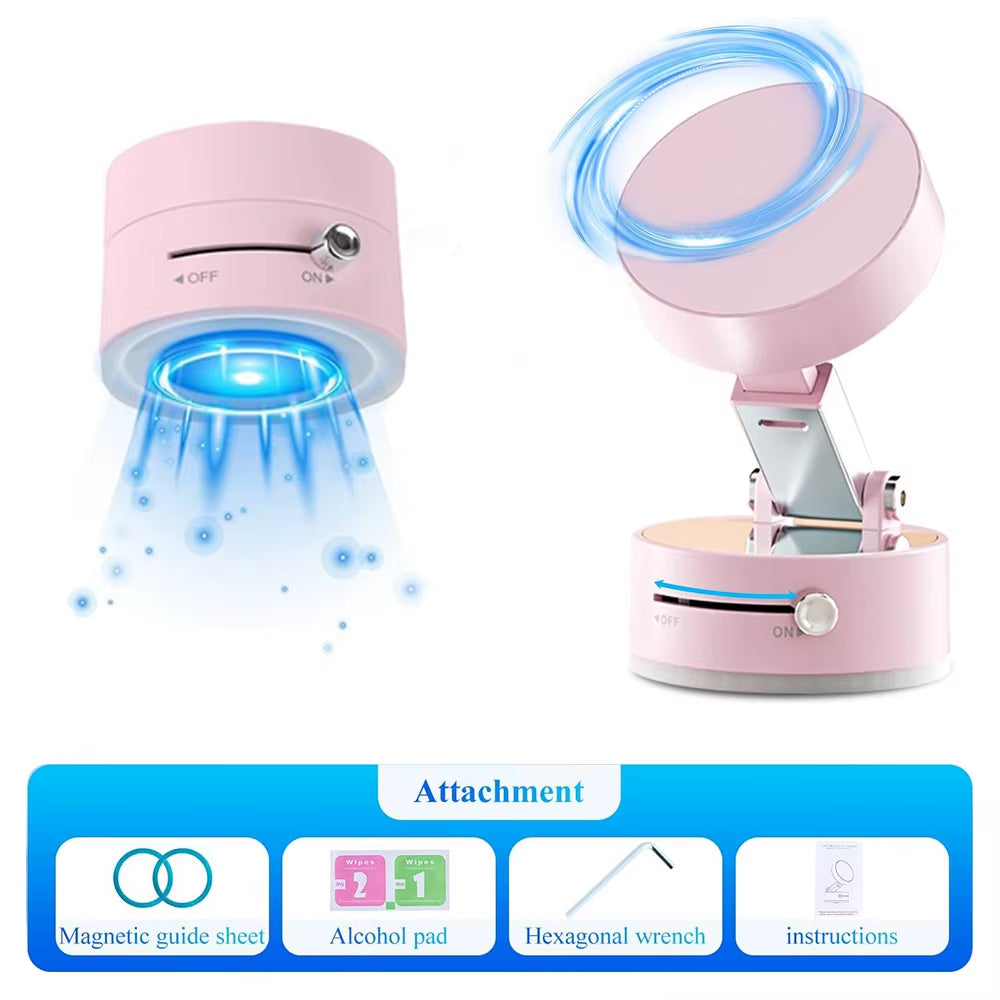Hot 2025 Mini Vacuum Double Side Magnetic Suction Cup Holder Foldable Kitchen Lazy Phone Bracket for Iphone Android Smartphone