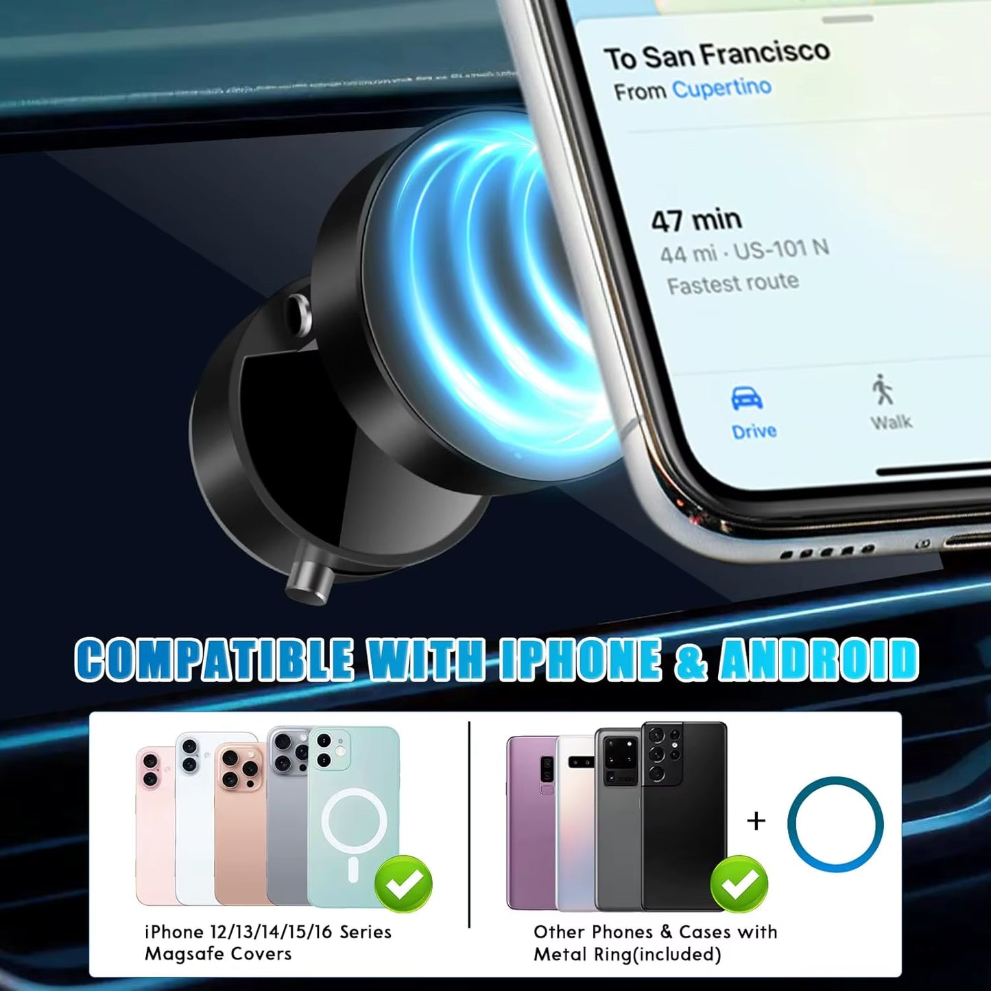 Hot 2025 Mini Vacuum Double Side Magnetic Suction Cup Holder Foldable Kitchen Lazy Phone Bracket for Iphone Android Smartphone