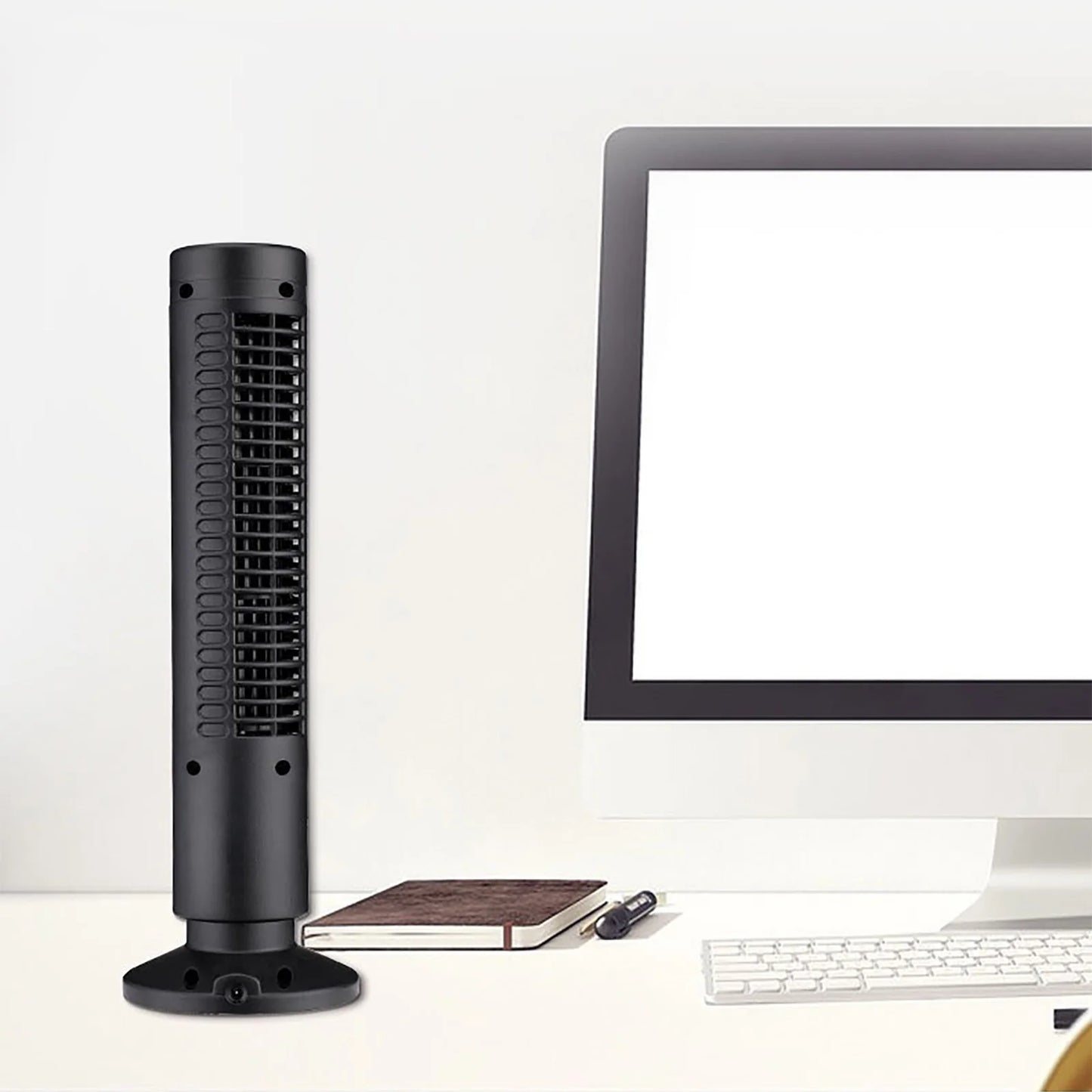 Fan with Remote, 24Ft/S Velocity Quiet Cooling Fan, 90掳 Oscillating Fan with 2 Speeds, 2 Modes, Bladeless Fan, Standing Floor Fans, Black,