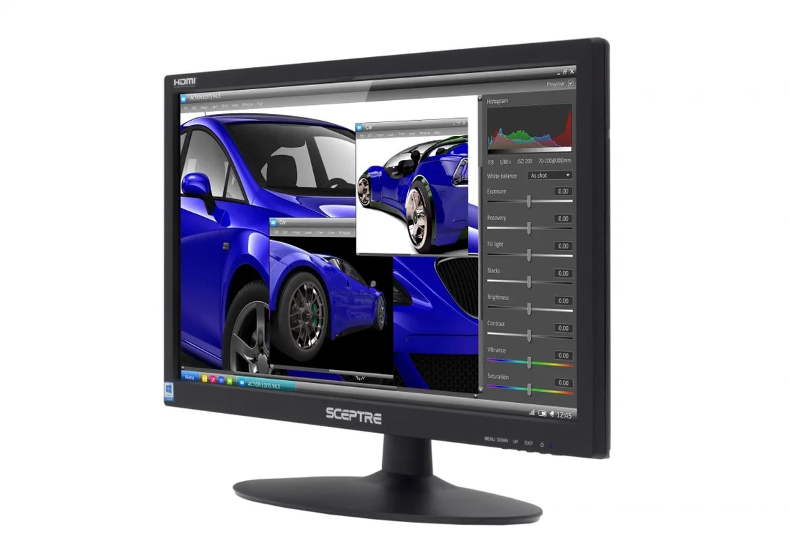 20" 75Hz LED Monitor HDMI VGA Build-In Speakers, Brushed Black 2019 (E205W-16003S)