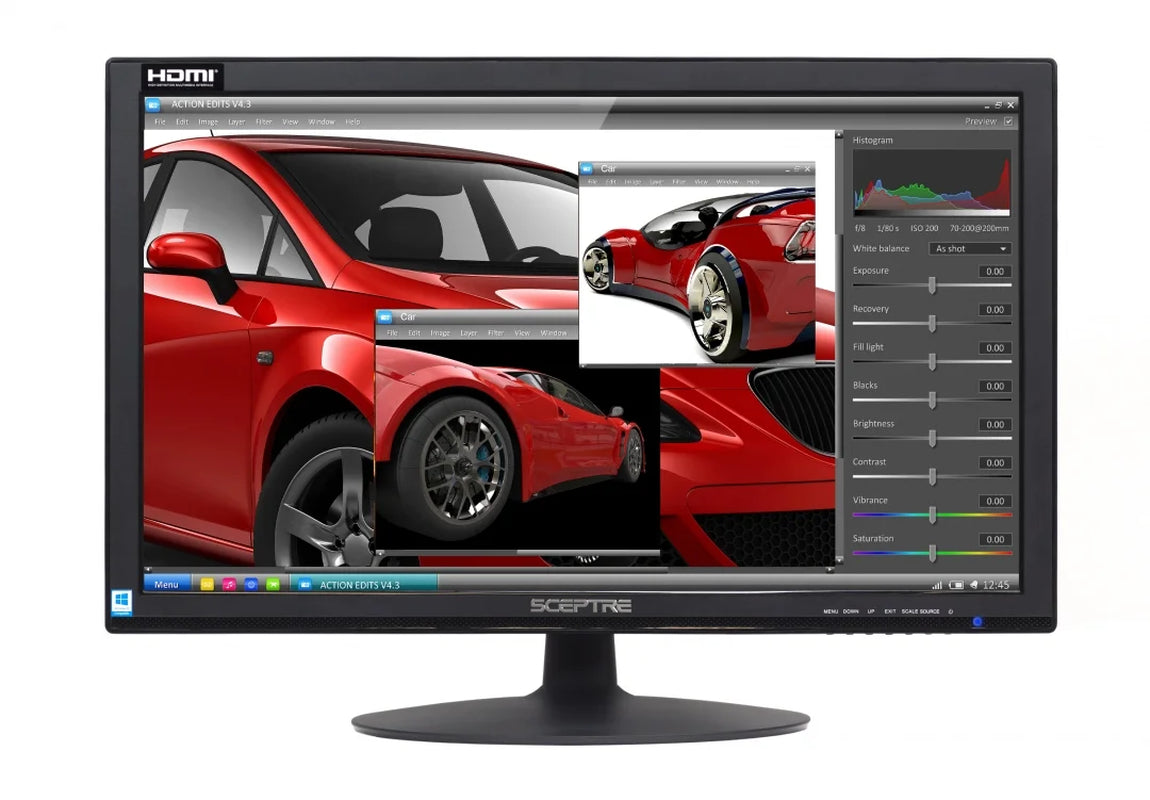 24" 75Hz Full HD 1080P LED Monitor HDMI VGA Build in Speakers, Brushed Black 2019 (E248W-19203S)