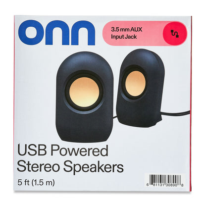 . Stereo Speaker with Volume Controls, 3.6 Ft 3.5Mm Aux with USB Power Cable