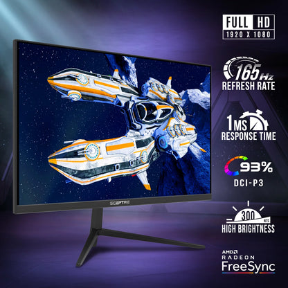 25" Gaming Monitor 1920 X 1080P up to 165Hz 1Ms AMD Freesync Premium HDMI Displayport Build-In Speakers, 93% DCI-P3 Machine Black 2021 (E255B-FWD168)