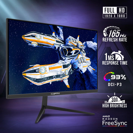 25" Gaming Monitor 1920 X 1080P up to 165Hz 1Ms AMD Freesync Premium HDMI Displayport Build-In Speakers, 93% DCI-P3 Machine Black 2021 (E255B-FWD168)