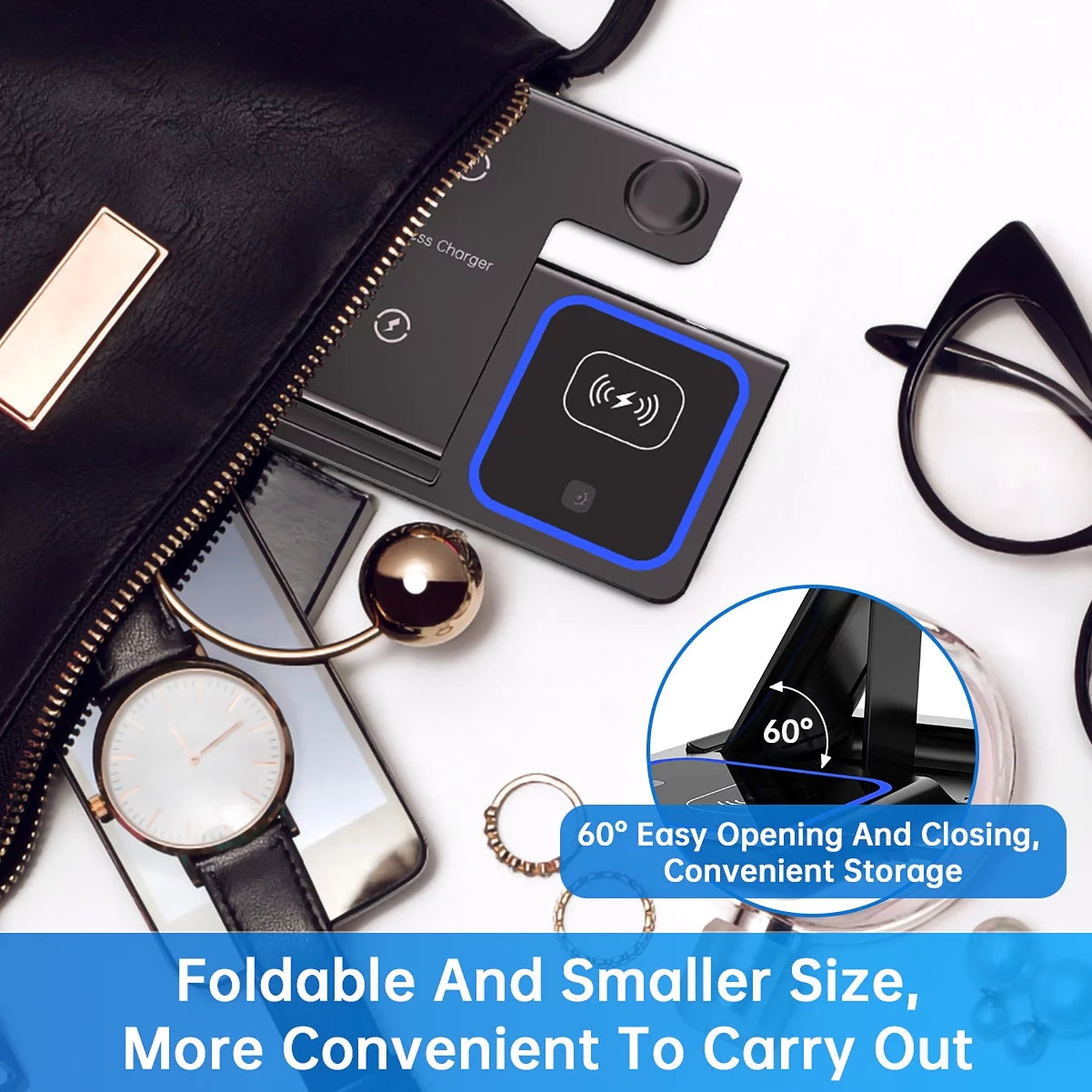 Wireless Charger,  18W Fast Iphone Charging Station for Iphone 16/15/14/13/12/11/Pro Max/Plus, 3 in 1 Wireless Charging Stand for Iwatch SE 10/9/8/7/6/5/4/3, Airpods Pro/3/2