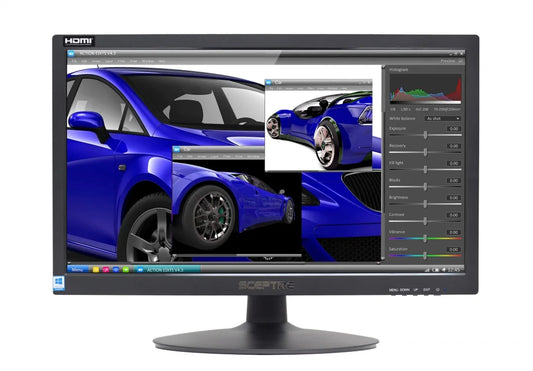 20" 75Hz LED Monitor HDMI VGA Build-In Speakers, Brushed Black 2019 (E205W-16003S)