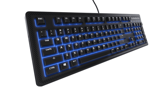 Apex 100 Gaming Keyboard - Tactile & Silent - Blue LED Backlit - Splash Resistant