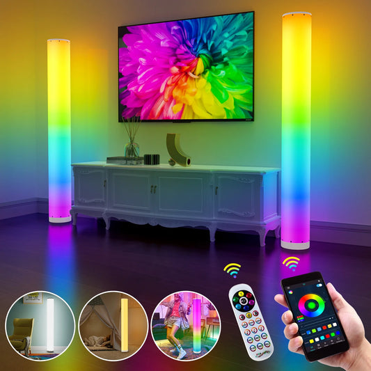 Electric Edge Corner Light Lamp, Living Room Lights with Smart App and Remote Control, Color Changing Mood Lighting Tall Lamp with Music