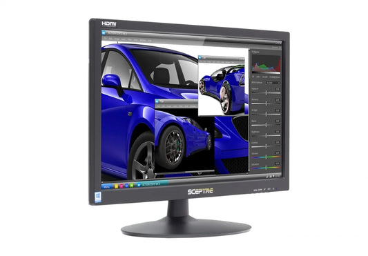 20" 75Hz LED Monitor HDMI VGA Build-In Speakers, Brushed Black 2019 (E205W-16003S)